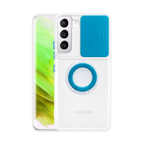 Samsung Galaxy S23+ 5G Sliding Camshield TPU Phone Case with Ring Holder - Sky Blue