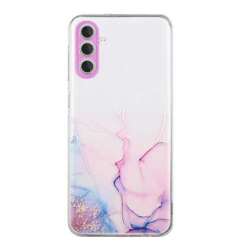 Samsung Galaxy S23+ 5G Hollow Marble Pattern TPU Precise Hole Phone Protective Case - Pink