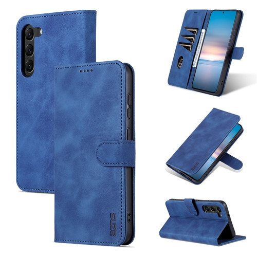 Samsung Galaxy S23+ 5G AZNS Skin Feel Calf Texture Flip Leather Phone Case - Blue