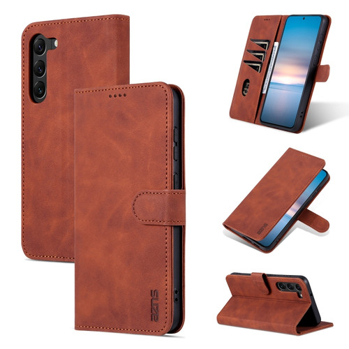 Samsung Galaxy S23+ 5G AZNS Skin Feel Calf Texture Flip Leather Phone Case - Brown