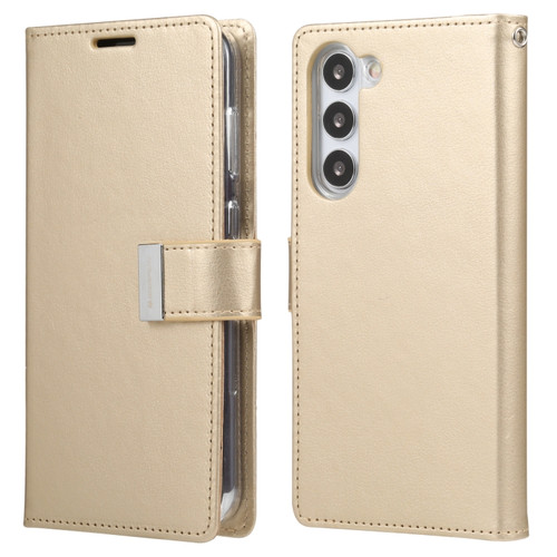 Samsung Galaxy S23+ 5G GOOSPERY RICH DIARY Crazy Horse Texture Leather Phone Case - Gold