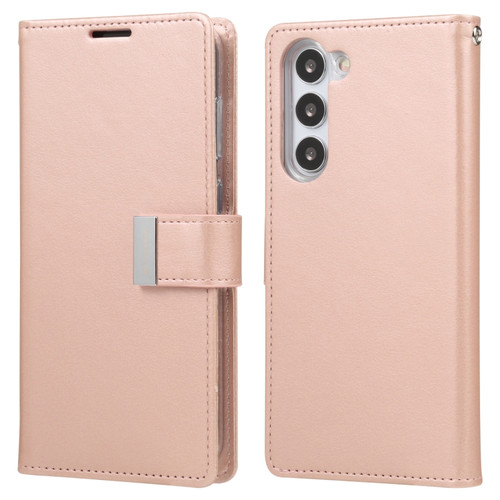 Samsung Galaxy S23+ 5G GOOSPERY RICH DIARY Crazy Horse Texture Leather Phone Case - Rose Gold
