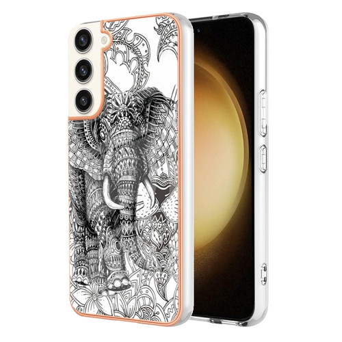 Samsung Galaxy S23+ 5G Electroplating Marble Dual-side IMD Phone Case - Totem Elephant