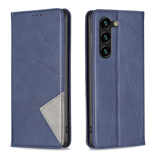 Samsung Galaxy S23+ 5G Prismatic Invisible Magnetic Leather Phone Case - Blue