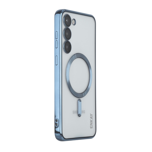 Samsung Galaxy S23+ 5G ENKAY Electroplated MagSafe Shockproof TPU Phone Case with Lens Film - Light Blue