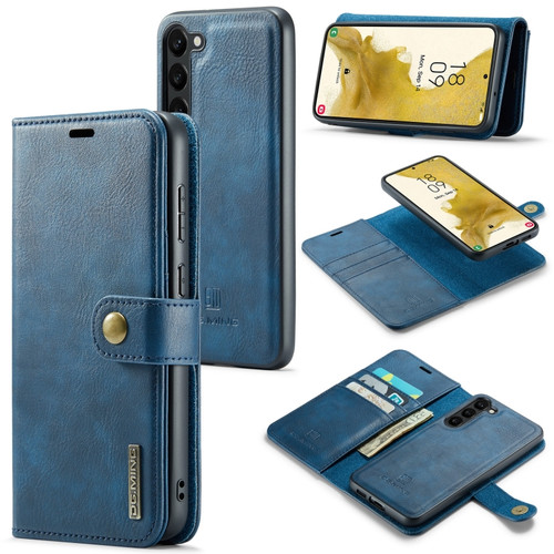 Samsung Galaxy S23+ 5G DG.MING Crazy Horse Texture Detachable Magnetic Leather Case - Blue