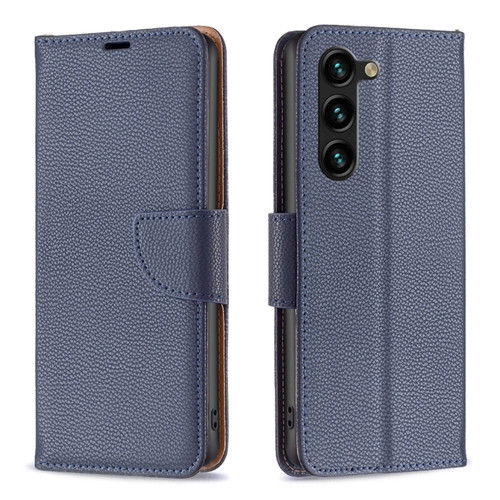 Samsung Galaxy S23+ 5G Litchi Texture Pure Color Leather Phone Case - Blue