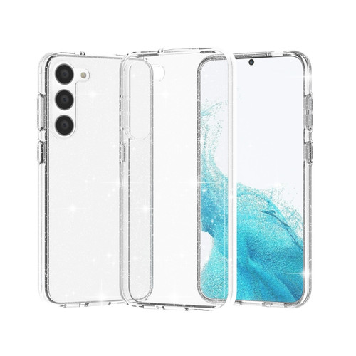 Samsung Galaxy S23+ 5G Shockproof Terminator Style Glitter Powder Phone Case - Shiny White