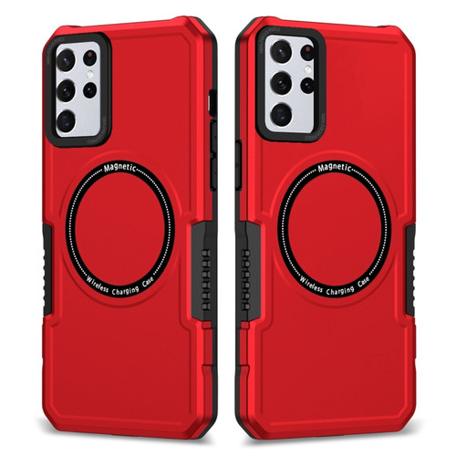 Samsung Galaxy S23+ 5G MagSafe Shockproof Armor Phone Case - Red