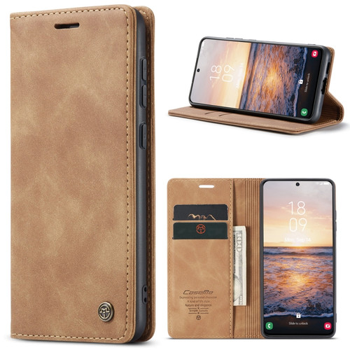 Samsung Galaxy S23+ 5G CaseMe 013 Multifunctional Horizontal Flip Leather Phone Case - Brown