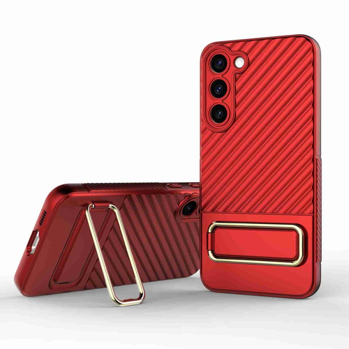 Samsung Galaxy S23+ 5G Wavy Textured Phone Case  - Red