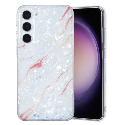 Samsung Galaxy S23+ 5G IMD Shell Pattern TPU Phone Case - White Marble