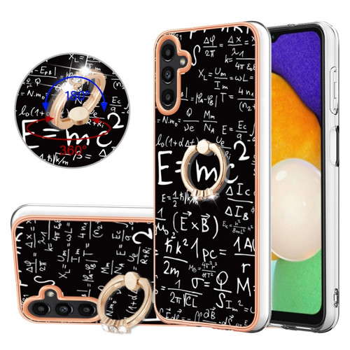 Samsung Galaxy A14 5G / 4G Electroplating Dual-side IMD Phone Case with Ring Holder - Equation