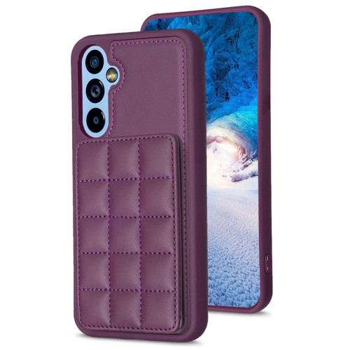 Samsung Galaxy A14 4G / 5G Grid Card Slot Holder Phone Case - Dark Purple