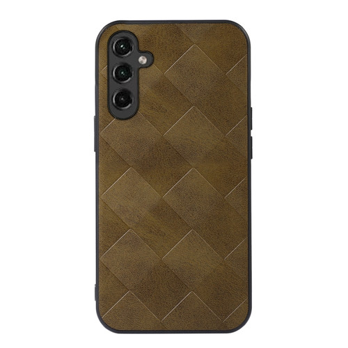 Samsung Galaxy A14 5G Weave Plaid PU Phone Case - Green