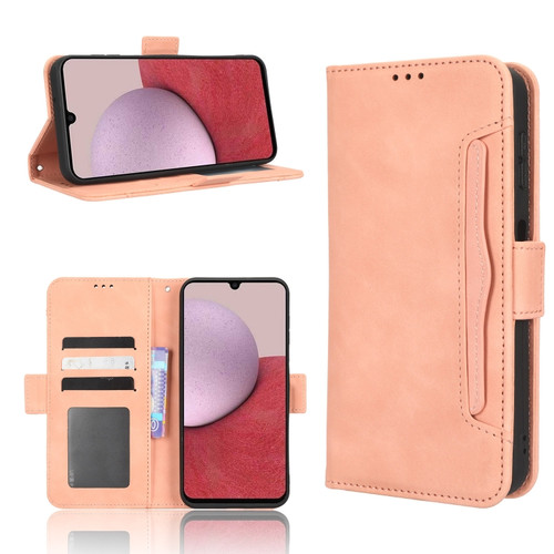 Samsung Galaxy A14 5G Skin Feel Calf Texture Card Slots Leather Phone Case - Pink