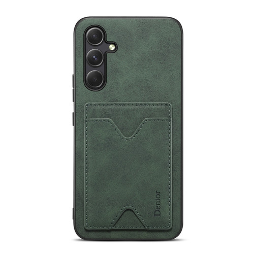 Samsung Galaxy A14 5G Denior PU Back Cover Card Slot Holder Phone Case - Green