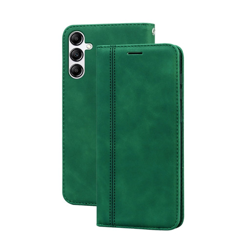 Samsung Galaxy A14 4G / 5G Frosted Business Magnetic Horizontal Flip PU Phone Case - Green