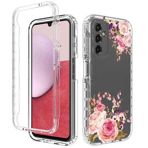 Samsung Galaxy A14 5G / 4G Transparent Painted Phone Case - Pink Rose