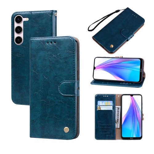Samsung Galaxy A14 4G / 5G Oil Wax Texture Leather Phone Case - Blue