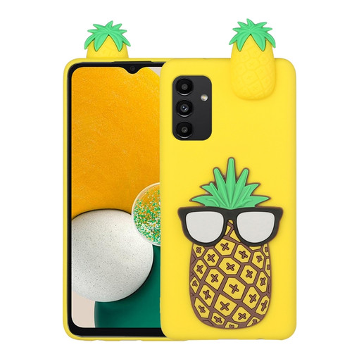 Samsung Galaxy A14 5G 3D Lying Cartoon TPU Shockproof Phone Case - Pineapple
