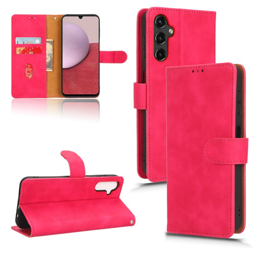 Samsung Galaxy A14 5G Skin Feel Magnetic Flip Leather Phone Case - Rose Red