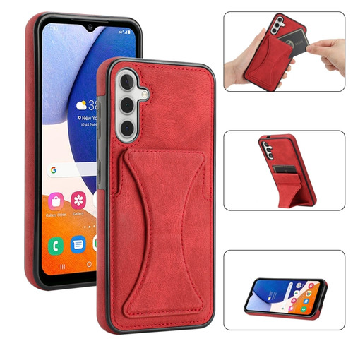 Samsung Galaxy A14 4G / 5G Ultra-thin Shockproof Phone Protective Case with Holder - Red