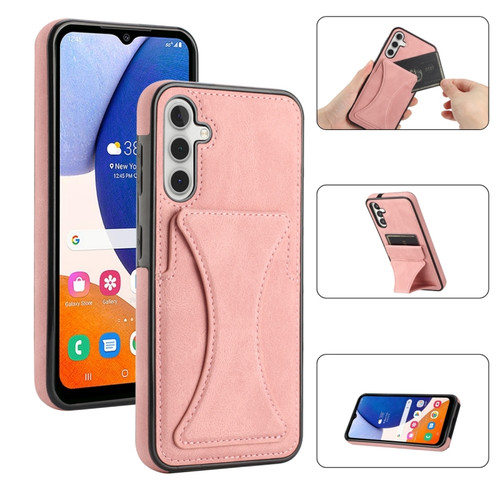 Samsung Galaxy A14 4G / 5G Ultra-thin Shockproof Phone Protective Case with Holder - Rose Gold