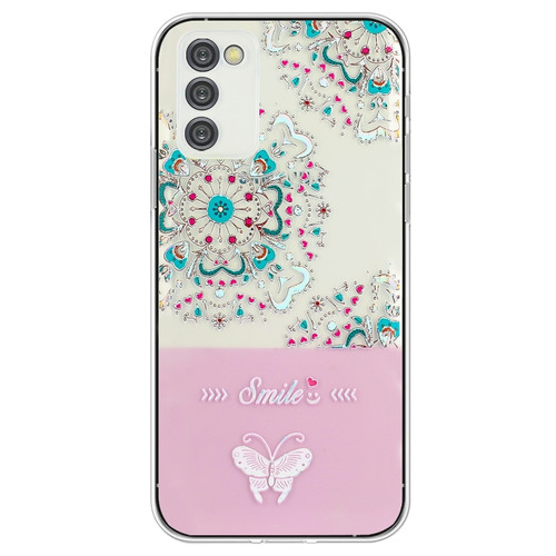 Samsung Galaxy A14 5G / 4G Bronzing Butterfly Flower TPU Phone Case - Peacock Flower