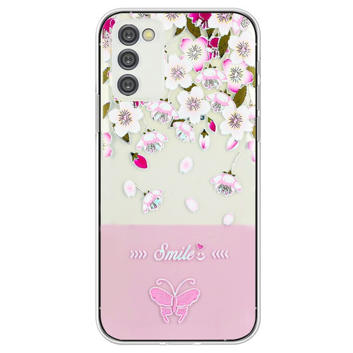 Samsung Galaxy A14 5G / 4G Bronzing Butterfly Flower TPU Phone Case - Peach Blossoms