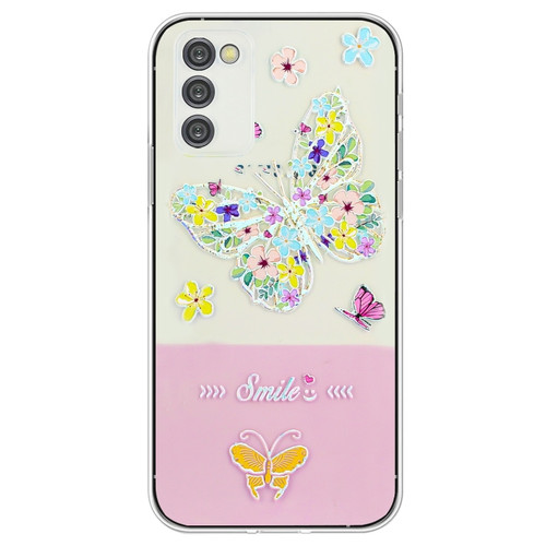 Samsung Galaxy A14 5G / 4G Bronzing Butterfly Flower TPU Phone Case - Colorful Butterfly