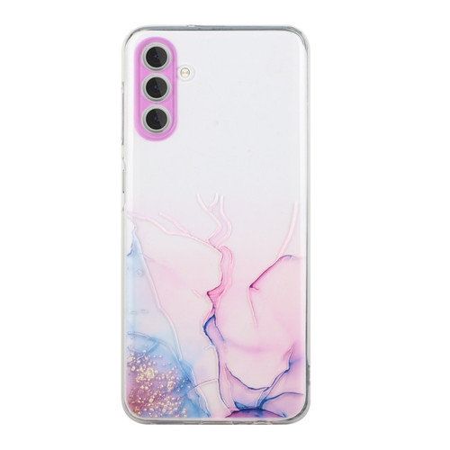 Samsung Galaxy A14 5G / 4G Hollow Marble Pattern TPU Precise Hole Phone Case - Pink