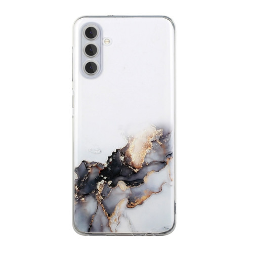 Samsung Galaxy A14 5G / 4G Hollow Marble Pattern TPU Precise Hole Phone Case - Black