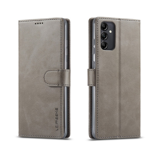 Samsung Galaxy A14 4G/5G LC.IMEEKE Calf Texture Leather Phone Case - Grey