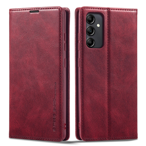 Samsung Galaxy A14 4G/5G LC.IMEEKE RFID Anti-theft Leather Phone Case - Red