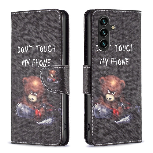 Samsung Galaxy A14 5G Drawing Pattern Leather Phone Case - Bear