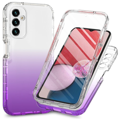 Samsung Galaxy A14 4G / A14 5G Integrated Transparent Gradient Color TPU + PC + PET Protective Phone Case - Purple