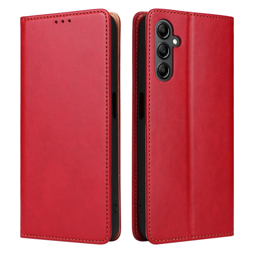 Samsung Galaxy A14 5G Fierre Shann PU Genuine Leather Texture Leather Phone Case - Red