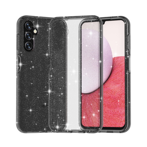 Samsung Galaxy A14 5G / 4G Shockproof Terminator Style Glitter Powder Phone Case - Shiny Black