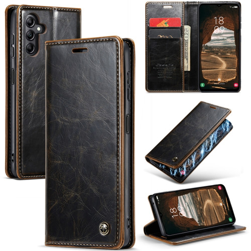 Samsung Galaxy A14 5G CaseMe 003 Crazy Horse Texture Leather Phone Case - Coffee