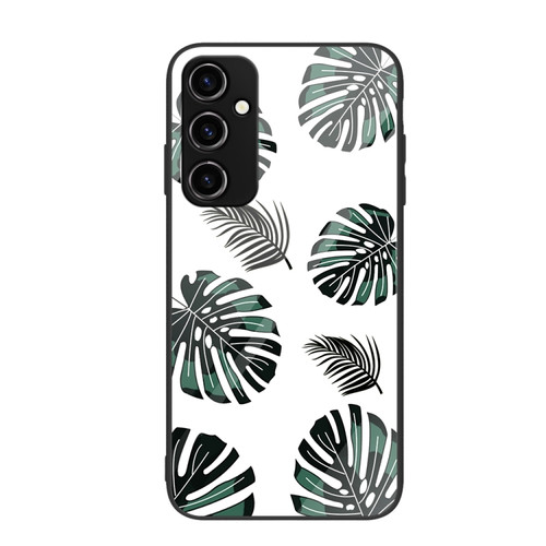 Samsung Galaxy A14 5G Colorful Painted Glass Phone Case - Banana Leaf