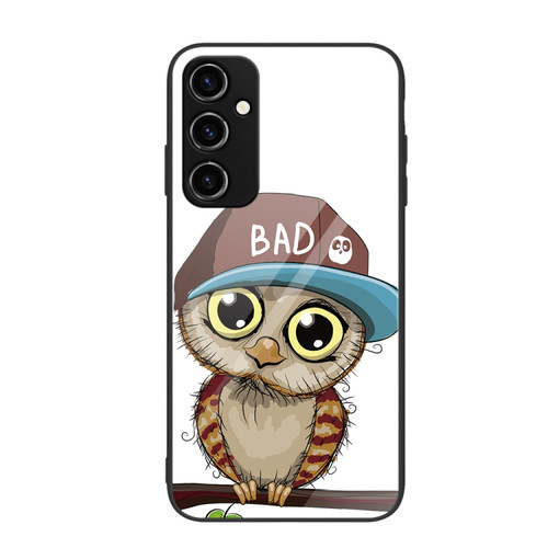 Samsung Galaxy A14 5G Colorful Painted Glass Phone Case - Owl