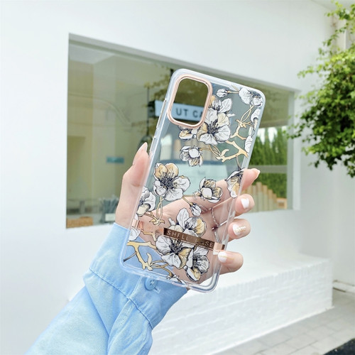 Samsung Galaxy A14 5G High Translucent Electroplating Flower Pattern TPU + PC Phone Case - Ewha
