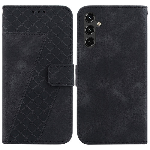 Samsung Galaxy A14 5G 7-shaped Embossed Leather Phone Case - Black
