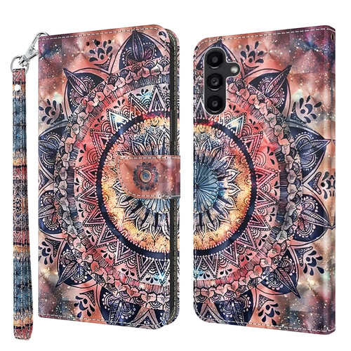 Samsung Galaxy A14 5G 3D Painted Leather Phone Case - Colorful Mandala