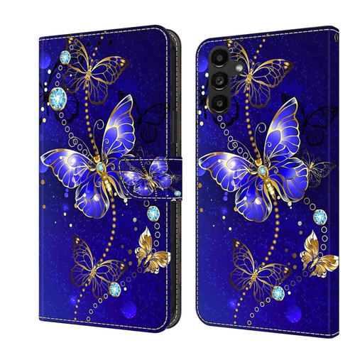 Samsung Galaxy A14 4G / 5G Crystal 3D Shockproof Protective Leather Phone Case - Diamond Butterfly