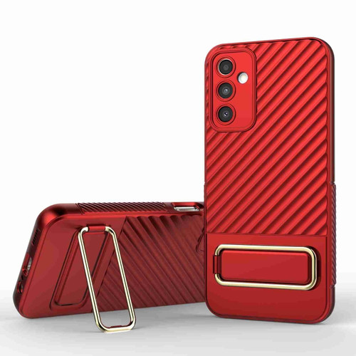 Samsung Galaxy A14 5G Wavy Textured Phone Case  - Red