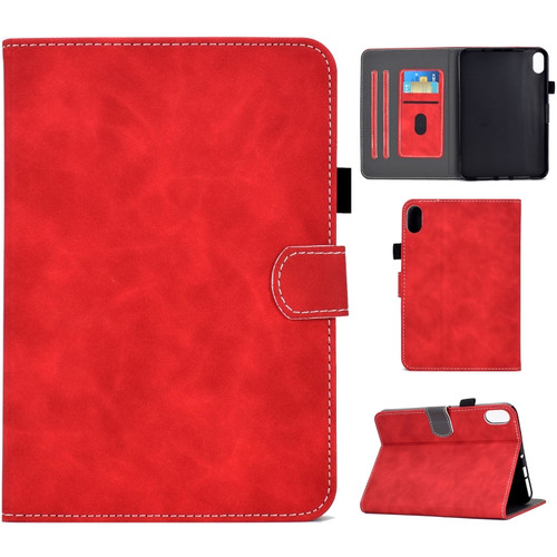 iPad 10th Gen 10.9 2022 Cowhide Texture Tablet Leather Smart Case - Red