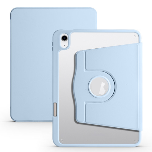 iPad 10th Gen 10.9 2022 Acrylic 360 Degree Rotation Holder Tablet Leather Case - Ice Blue