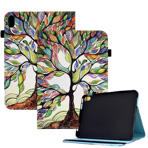 Colored Drawing Stitching Elastic Band Leather Smart Tablet Case iPad 10th Gen 10.9 2022 - Life Tree